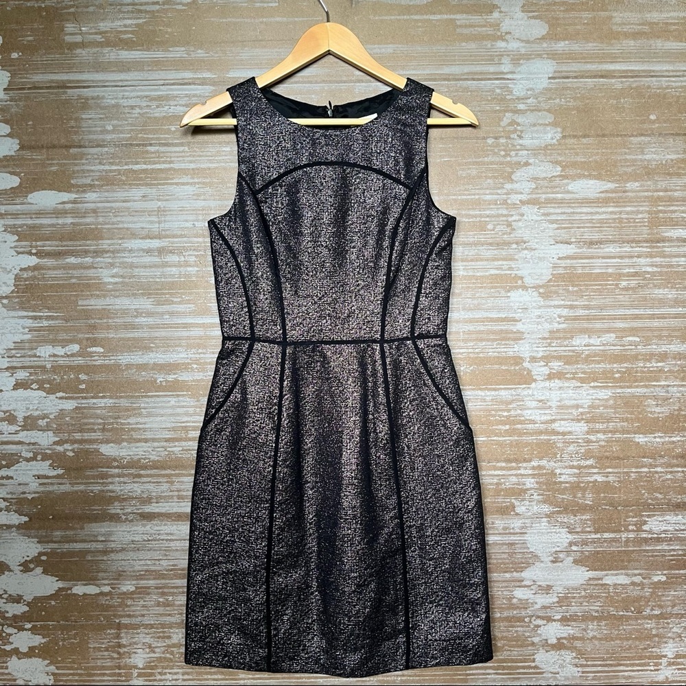 Shoshanna Black and Silver Sheath Dress, size 2